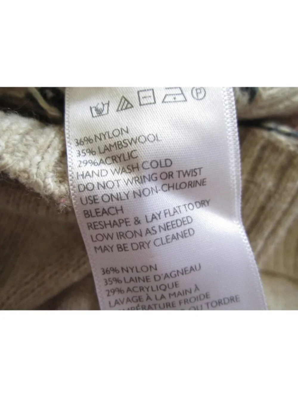 O'Hanlon Mills Fair Isle Sweater Men Sz L Lambswool Geometric Knit Cottage MS60